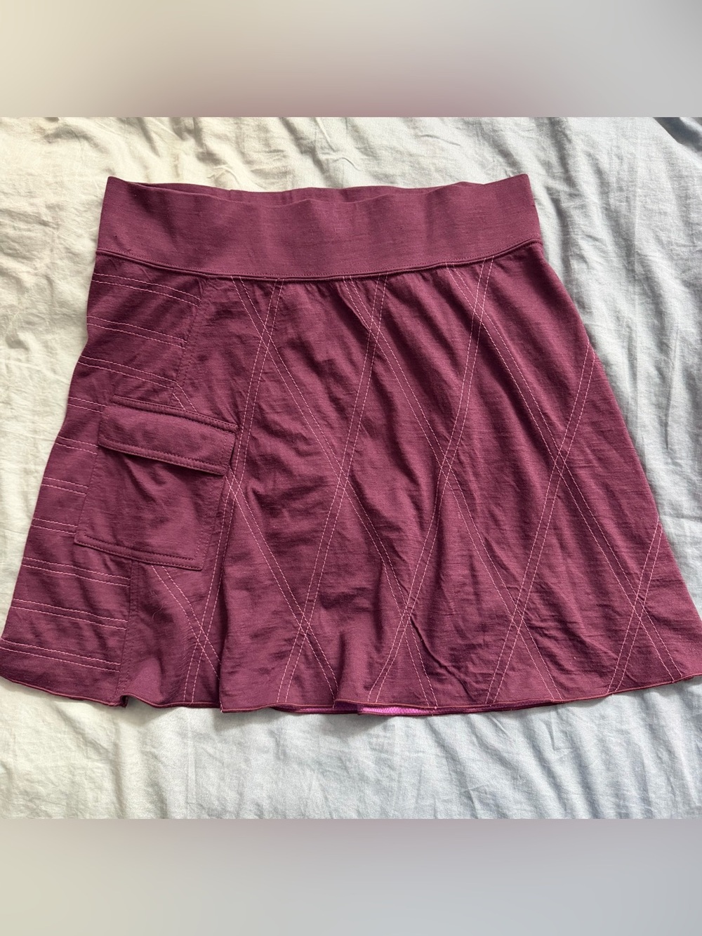 Title Nine Walk The Line Merino Wool Cargo Skirt Plum Purple Size Medium